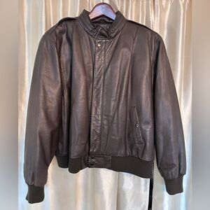 U2 Wear Me Out Brown Leather Bomber Jacket